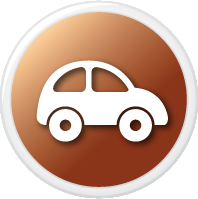 Icon of a car over a brown background